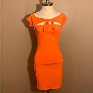 Orange fashion nova dress
